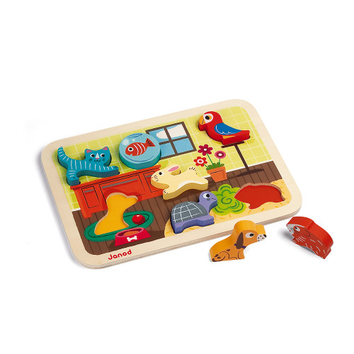 Chunky Puzzle Animaux 7 pcs (bois) - J07024 – Image 3