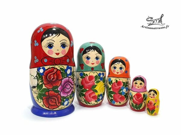 Poupée russe Matriochka vintage de 5 pièces - V5G