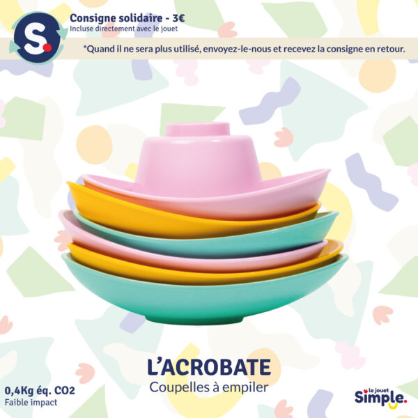 L'Acrobate - Coupelles A Empiler Multico - P122.1 - Le Jouet Simple – Image 4