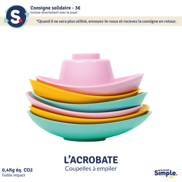 L'Acrobate - Coupelles A Empiler Multico - P122.1 - Le Jouet Simple – Image 3