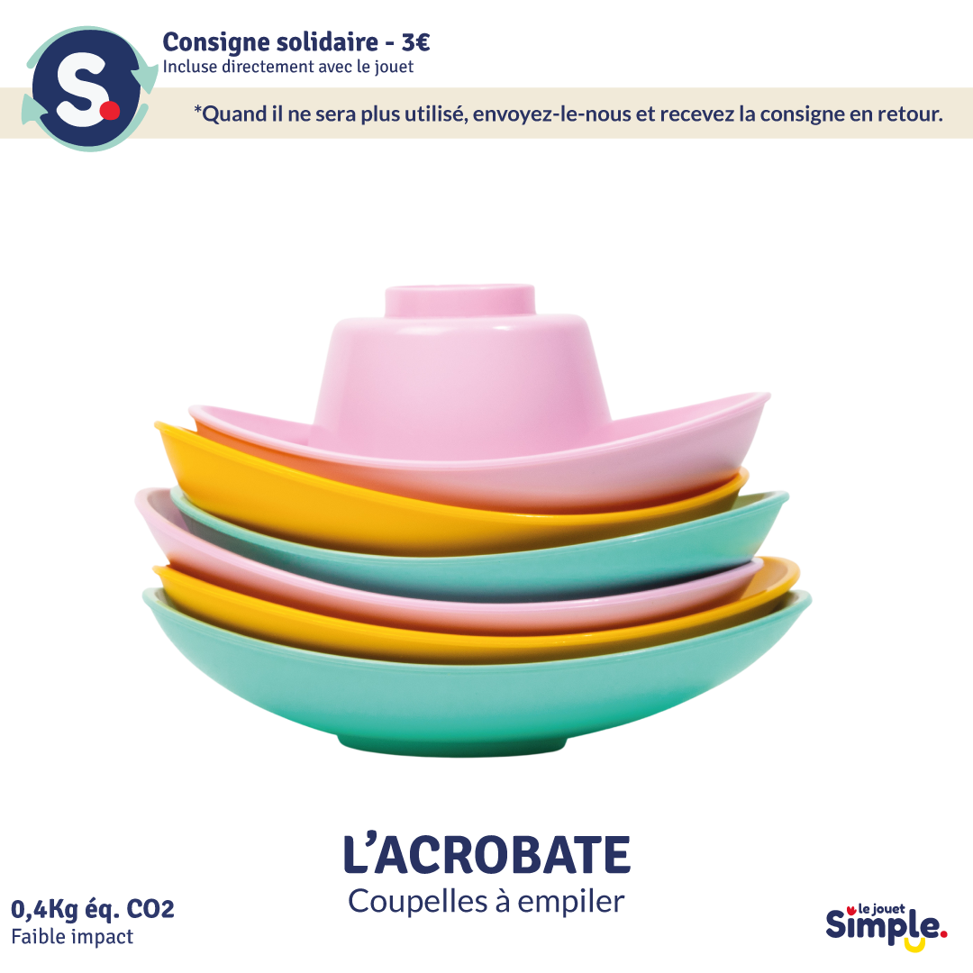 L'Acrobate - Coupelles A Empiler Multico - P122.1 - Le Jouet Simple – Image 3