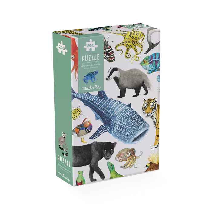 Puzzle Les Animaux du Monde 200 pcs - 719440 - Moulin Roty