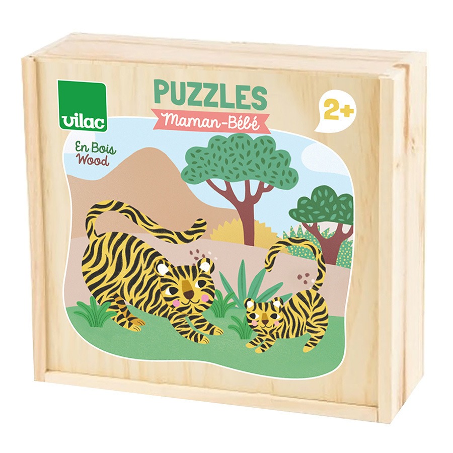 Coffret puzzle en bois mamans-bébés par Michelle Carlslund - 8569 - VILAC