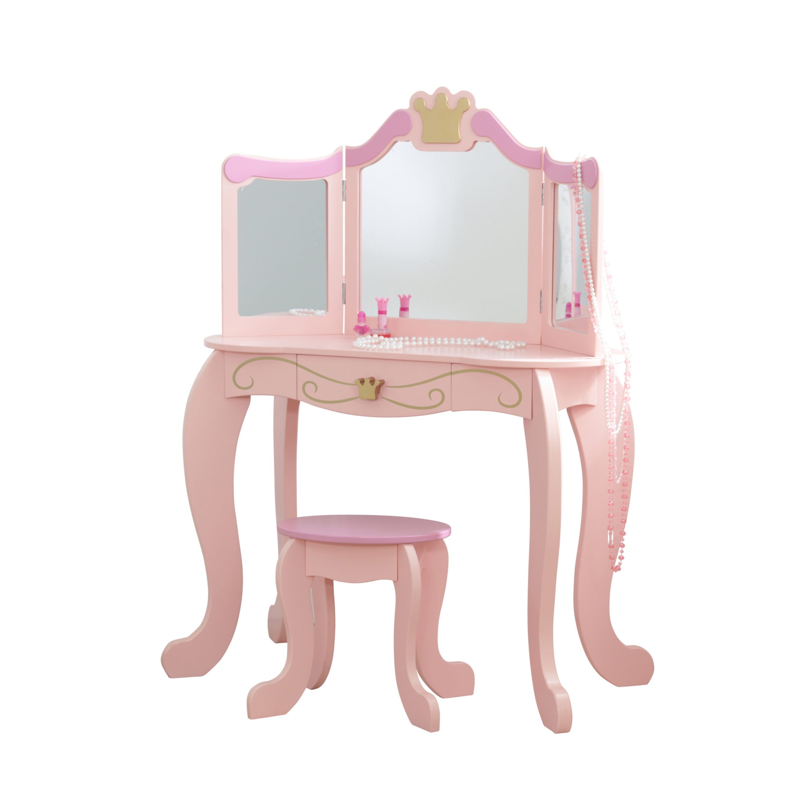 KidKraft® Coiffeuse enfant Princesse bois, chaise 76123