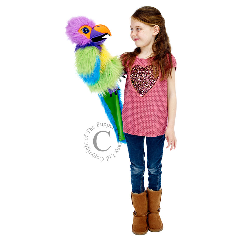 The puppet company-grand oiseaux-prune-headed perruche perroquet marionnette 