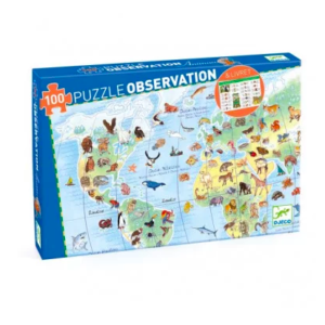 Puzzle d'observation animaux du monde 100 pces - DJECO - DJ07420