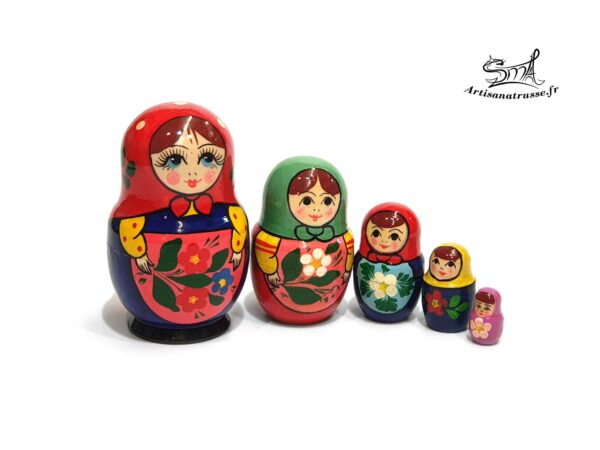 Poupée russe Matriochka vintage de 5 pièces - V5P