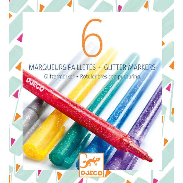 6 Marqueurs Pailletés Classique - DJ08871