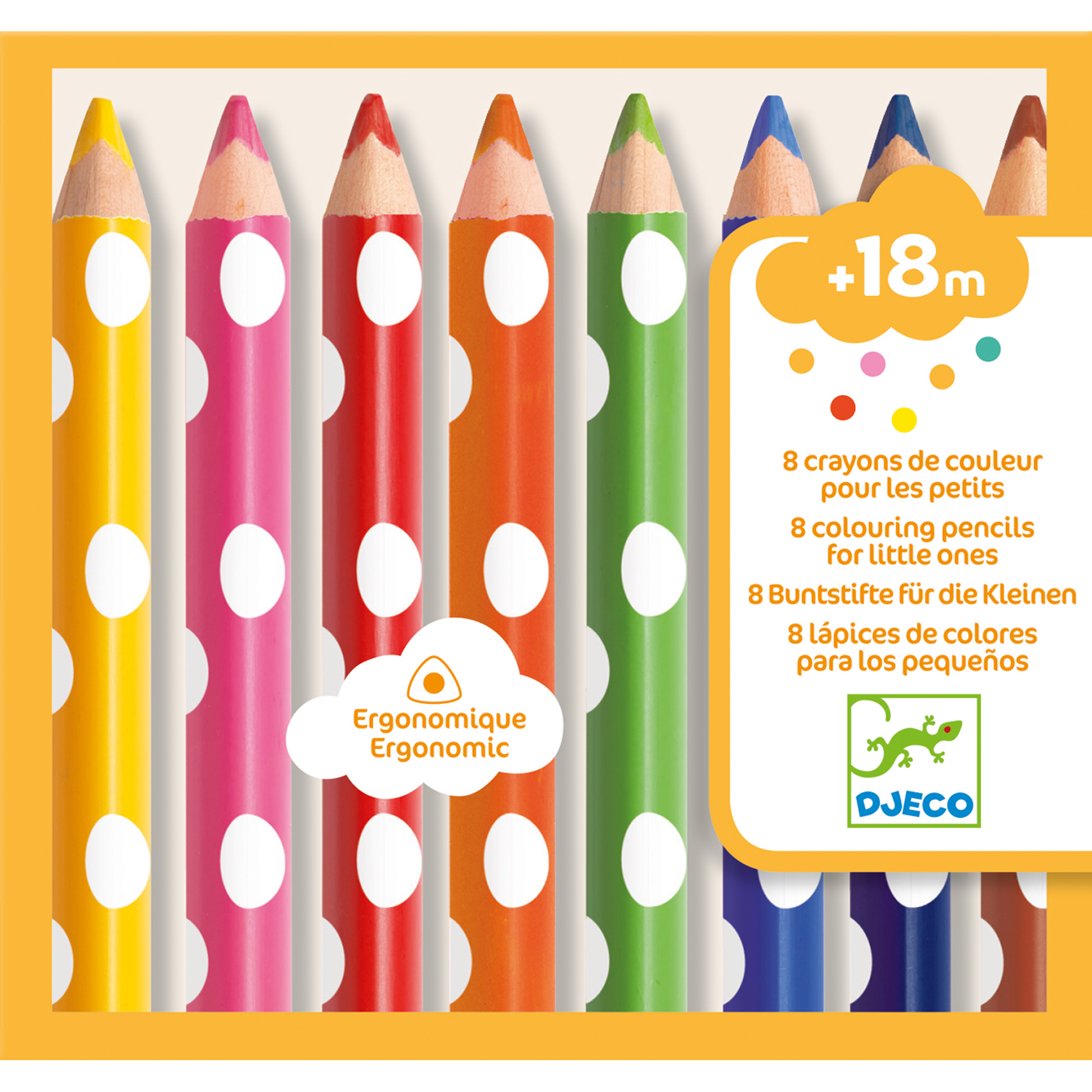 8 Crayons De Couleur Pour Les Petits - DJ09004 - Tipotam Jeux Jouets à  l'Ile de la Réunion