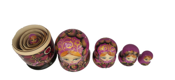 Poupée russe Matriochka Florale de 5 pièces - F5G2N – Image 3
