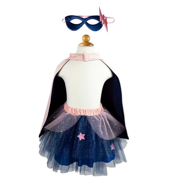 Set de Super-Héroine, Tutu/Cape/Masque, Rose/Bleu, 7-8 ans - Great Pretender - 67887 - Great Pretenders