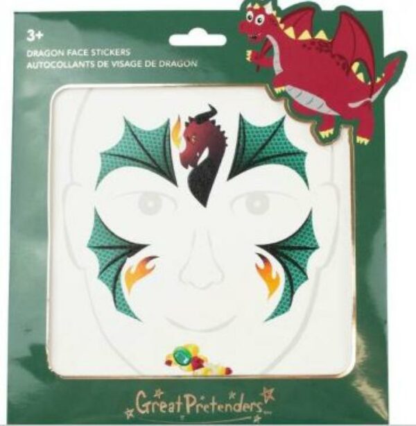 Autocollants pour le Visage - Thème Dragon - Great Pretender - 87602 - Great Pretenders