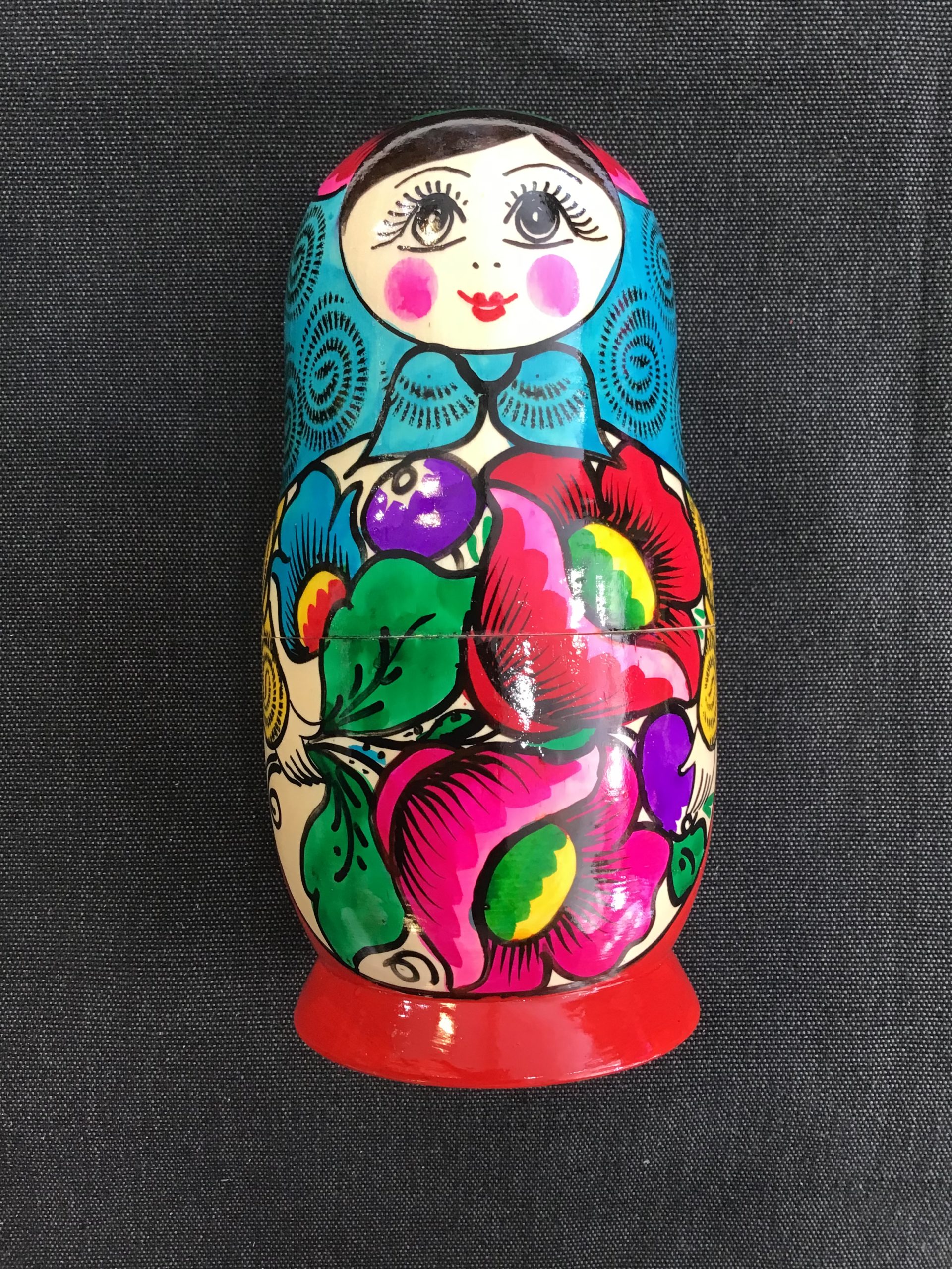Poupée russe 5 pièces blanc bleu T9050 : Artisanat russe