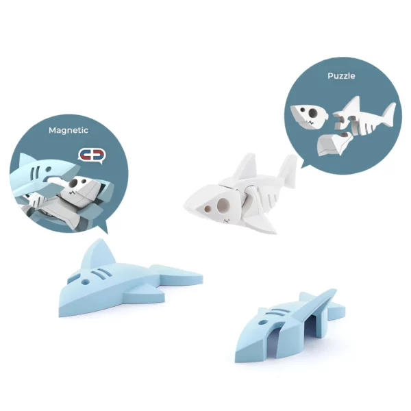 Puzzle 3D Magnétique Requin Blanc - HALFTOYS - HO006 – Image 2