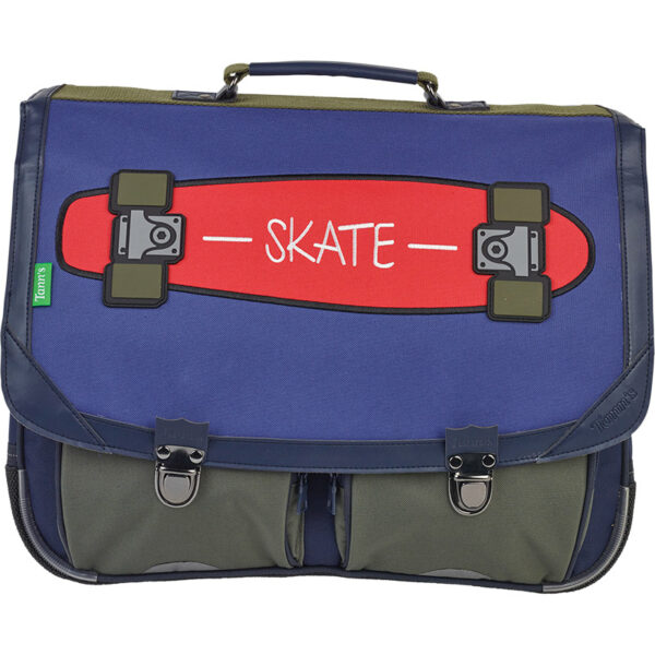 Cartable 41 cm  2 Boucles Tann'S Nathan Bleu/Kaki - 46277 - Tann's