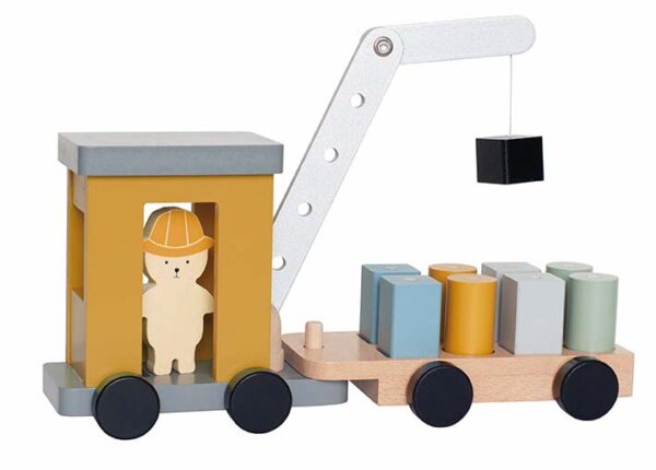 Camion grue en bois avec aimant -  135-007-085 - Jabadabado