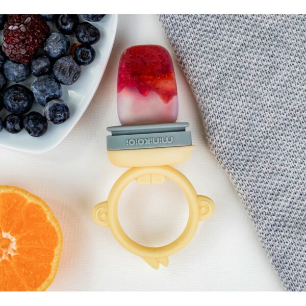 Baby Pulp Grignoteur en silicone alimentaire - tilleul/gris - MKPULP3 - Minikoioi – Image 2