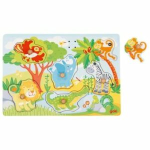 Puzzle A Encastrements Sonore, Animaux Du Zoo - 57398 - Goki