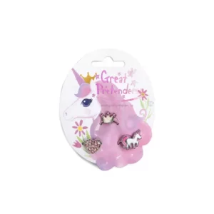 Set de 3 Bagues licorne et coeur - Princess - 84525 - Great Pretenders