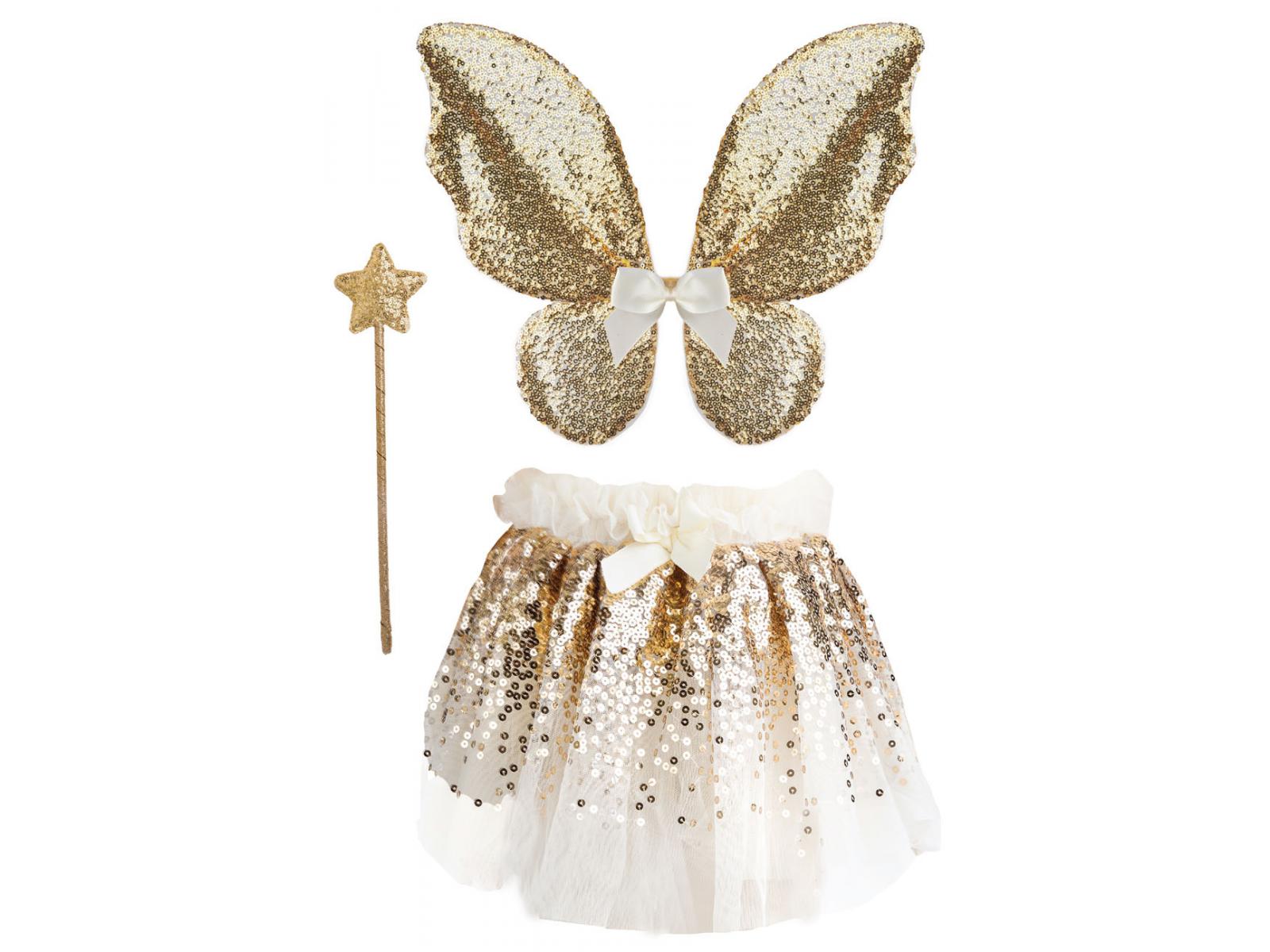 Set Papillon Sequin Dor Jupe Ailes Et Baguette Taille Us Great Pretenders