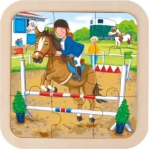 Puzzle Equitation en bois 9 pièces - GOKI - 57382