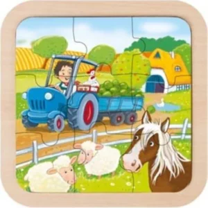 Puzzle ferme en bois 9 pièces - GOKI - 57382 B