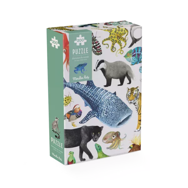 Puzzle Les Animaux du Monde 200 pcs - 719440 - Moulin Roty