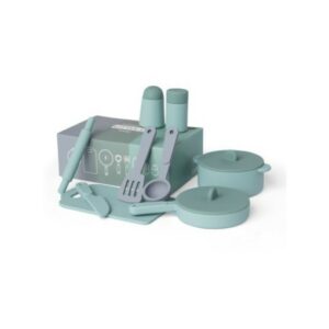 Set de cuisine en silicone vert et gris Little L