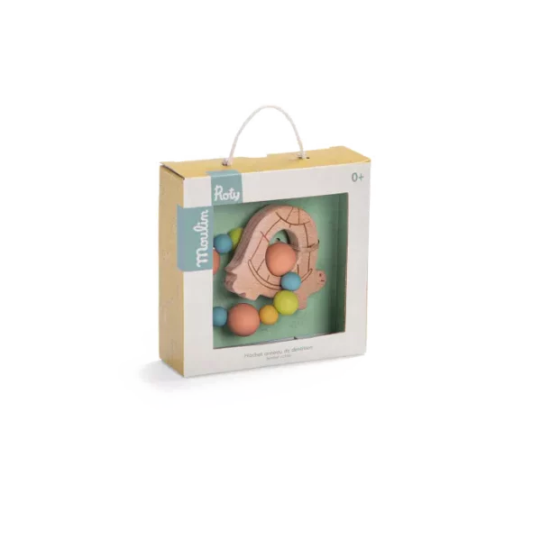 Hochet de dentition tortue en bois et silicone - 678374 - Moulin Roty – Image 2